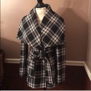 HOUNDSTOOTH FULLY LINED WOOL PEACOAT